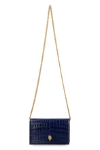 Load image into Gallery viewer, Skull croco-print leather clutch
