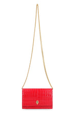 Load image into Gallery viewer, Croco-print leather clutch
