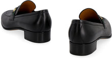 Load image into Gallery viewer, Web detail leather loafers
