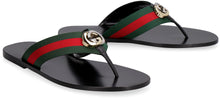 Load image into Gallery viewer, Leather flip-flops with Web detail

