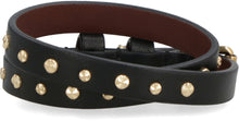 Load image into Gallery viewer, Leather bracelet with metal logo pendant and skull
