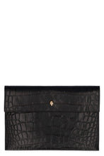 Load image into Gallery viewer, Croco-print leather flat pouch
