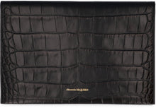 Load image into Gallery viewer, Croco-print leather flat pouch
