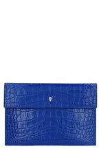Load image into Gallery viewer, Skull croco-print leather flat pouch

