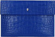 Load image into Gallery viewer, Skull croco-print leather flat pouch
