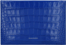 Load image into Gallery viewer, Skull croco-print leather flat pouch
