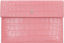 Load image into Gallery viewer, Skull croco-print leather flat pouch
