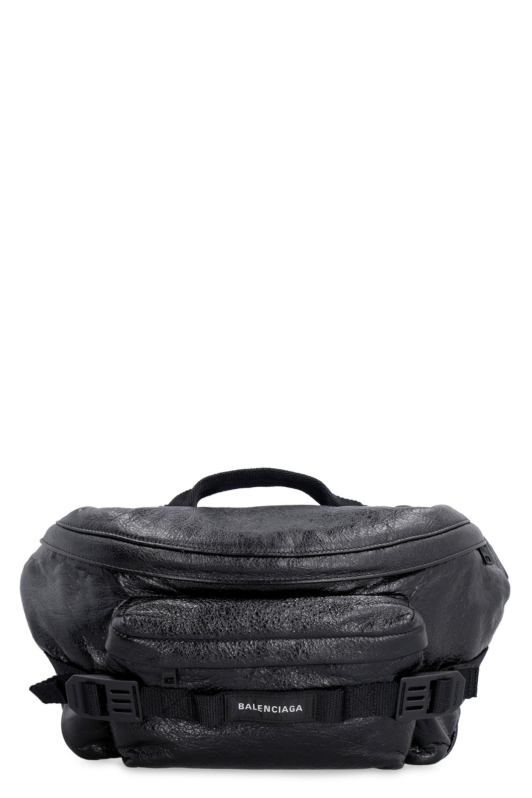 Army leather belt bag with logo