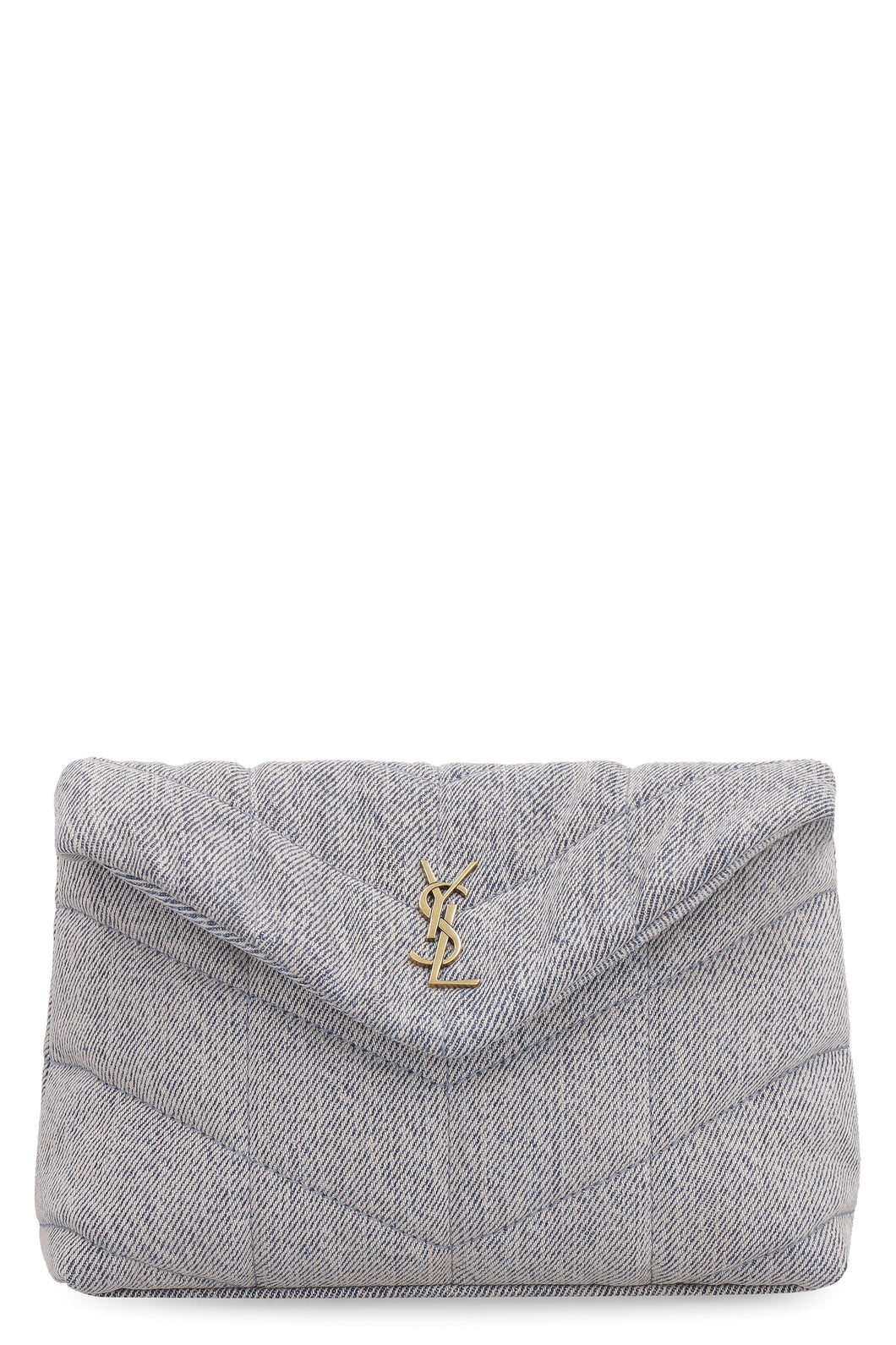 Puffer quilted canvas clutch
