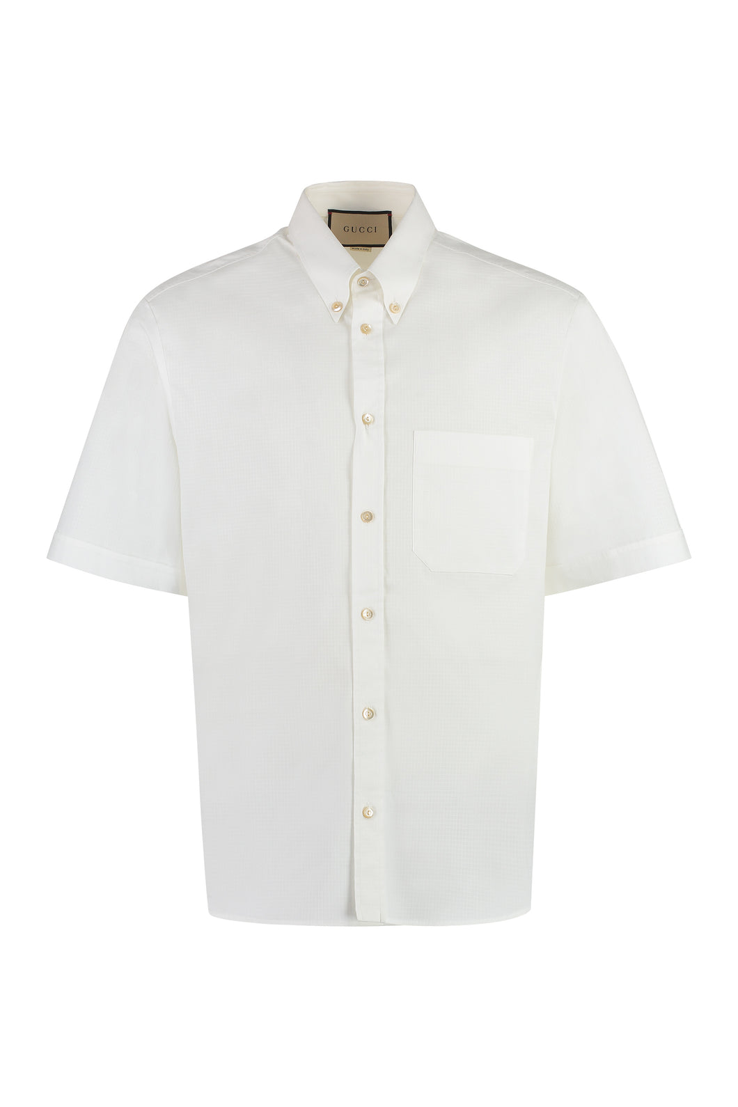 Short sleeve cotton blend shirt