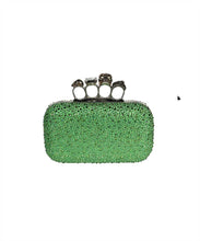 Load image into Gallery viewer, Knuckle Swarovski embellished leather clutch
