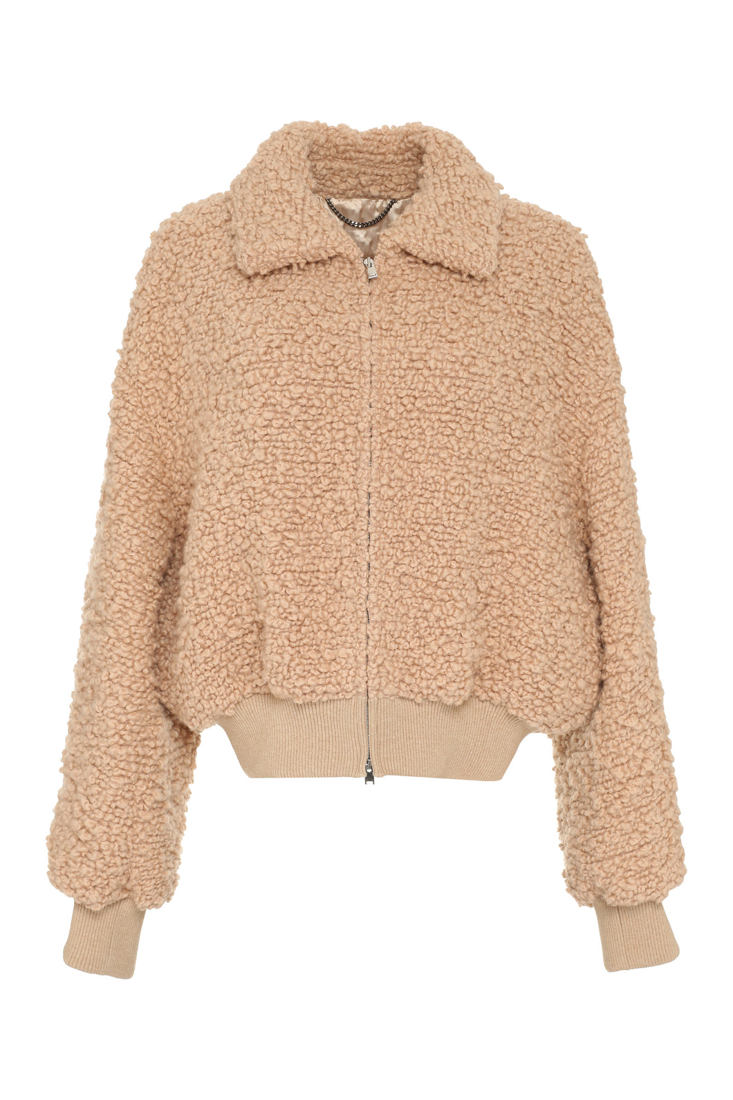 Bouclé wool bomber jacket