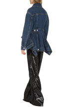 Load image into Gallery viewer, Denim peplum jacket
