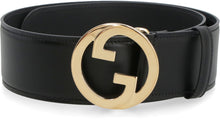 Load image into Gallery viewer, Leather belt with interlocking G buckle
