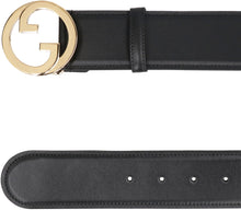 Load image into Gallery viewer, Leather belt with interlocking G buckle
