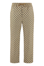 Load image into Gallery viewer, GG print stretch cotton trousers

