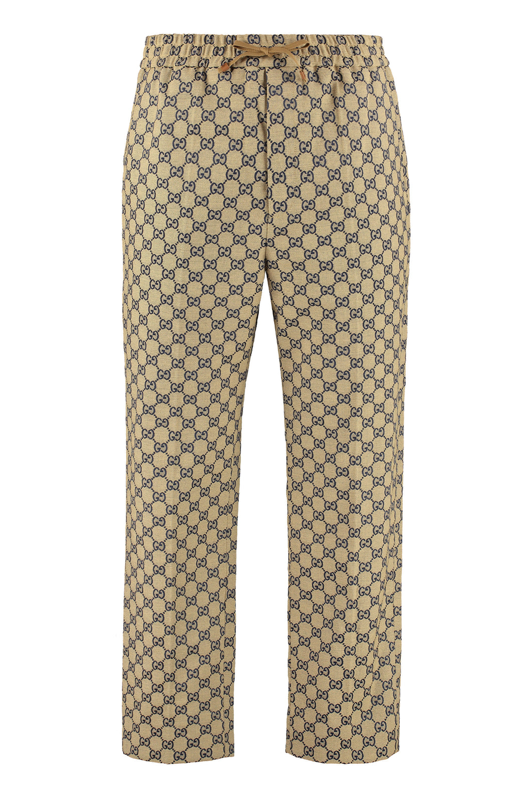 GG print stretch cotton trousers