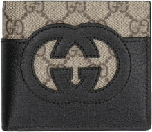 Load image into Gallery viewer, GG supreme fabric and leather wallet
