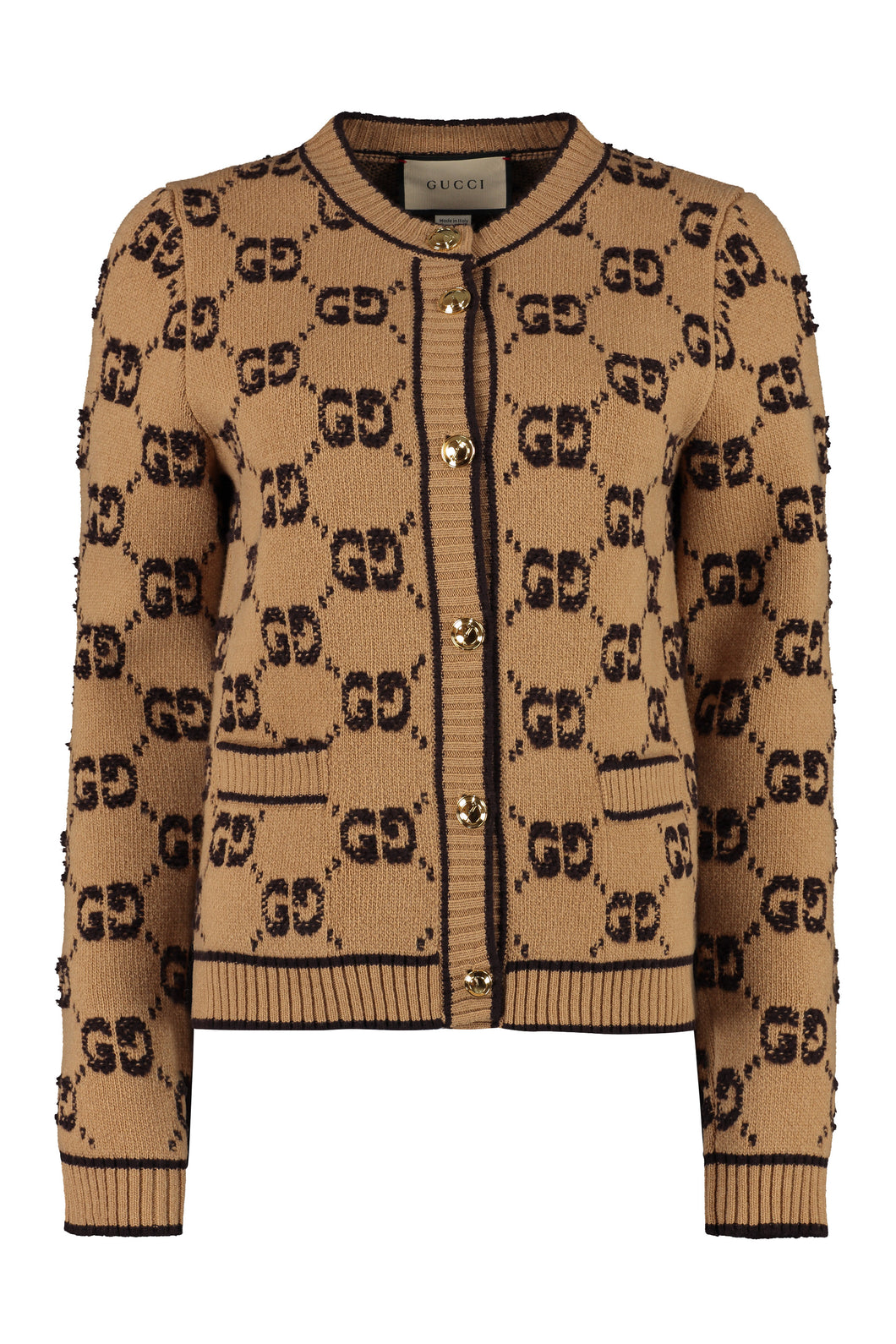 Jacquard knit cardigan