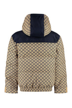 Load image into Gallery viewer, Hooded bomber-style down jacket
