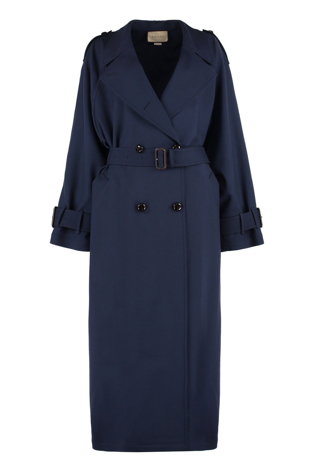 Double-breasted wool coat