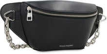 Load image into Gallery viewer, Biker leather belt bag with logo

