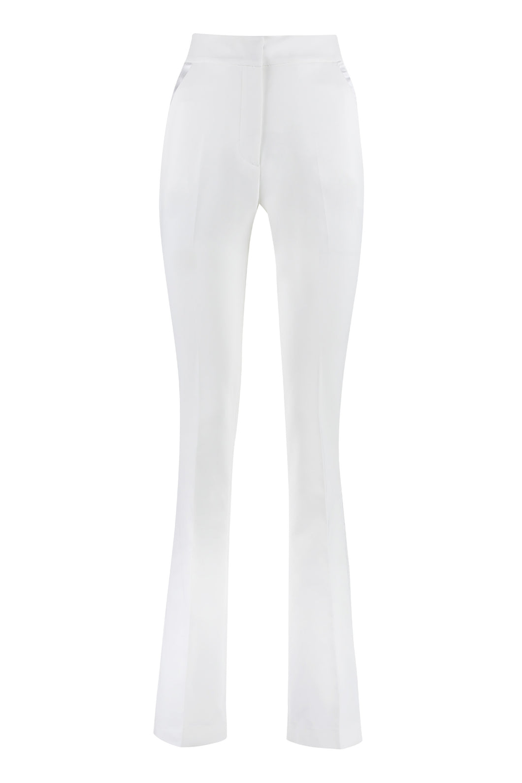 Flared stretch-cady trousers