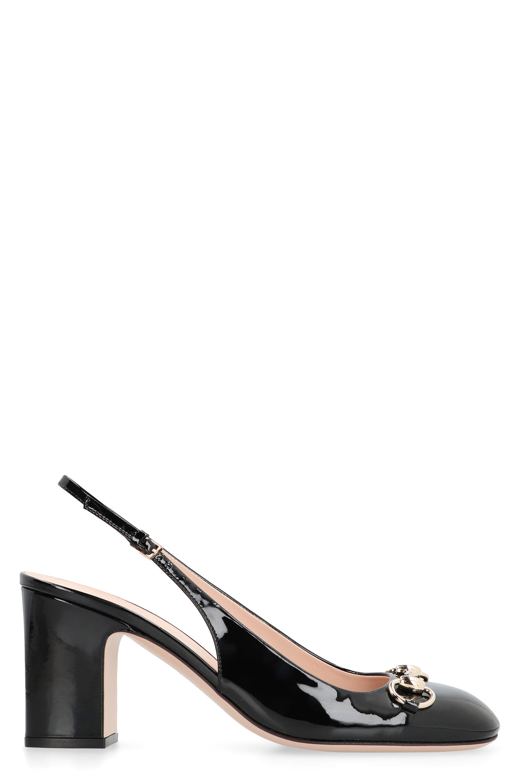 Patent leather slingback pumps
