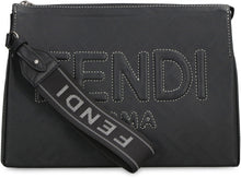 Load image into Gallery viewer, FF Logo detail flat leather pouch
