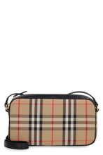 Load image into Gallery viewer, Checked canvas camera bag
