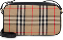 Load image into Gallery viewer, Checked canvas camera bag
