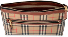 Load image into Gallery viewer, Canvas envelope bag with check motif
