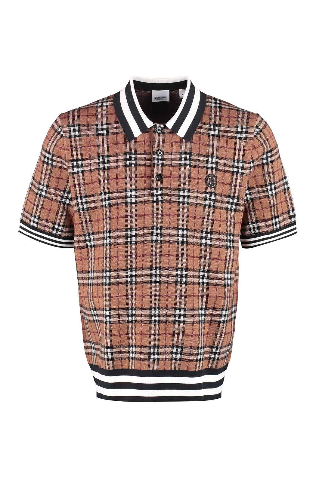 Knitted wool polo shirt