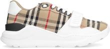 Load image into Gallery viewer, Leather and fabric low-top sneakers
