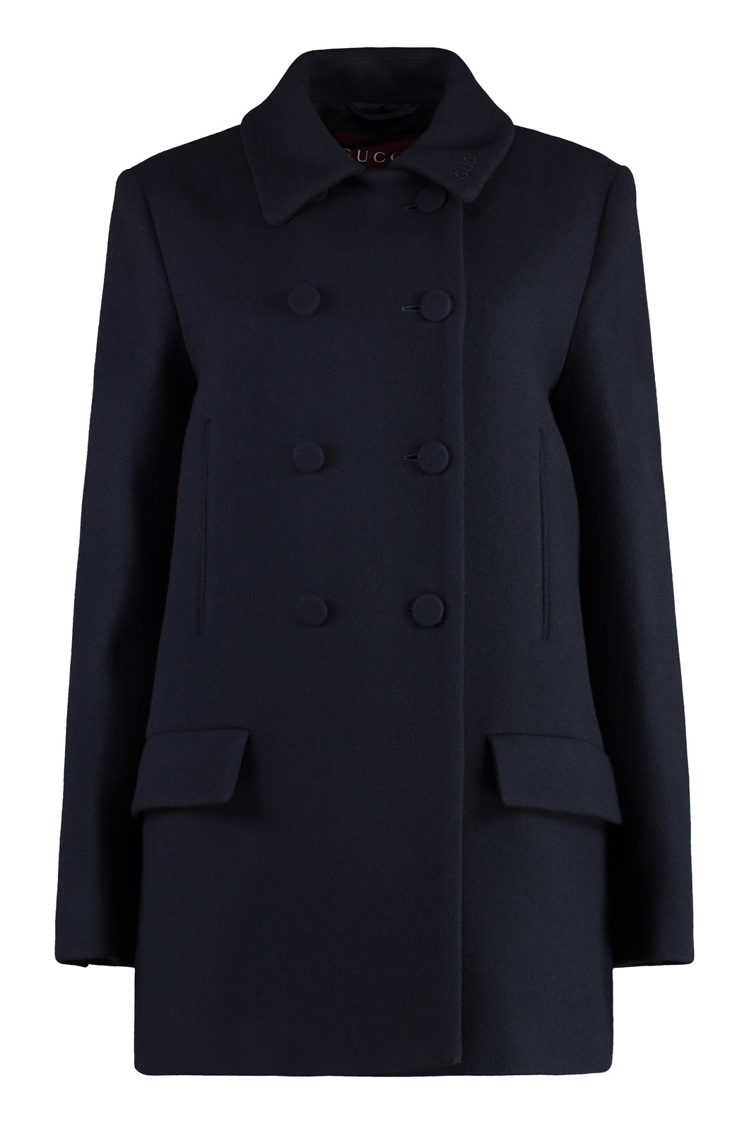 Double-breasted wool coat