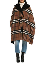 Load image into Gallery viewer, Hooded reversible wool cape coat
