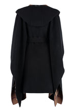 Load image into Gallery viewer, Hooded reversible wool cape coat
