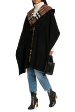 Load image into Gallery viewer, Hooded reversible wool cape coat
