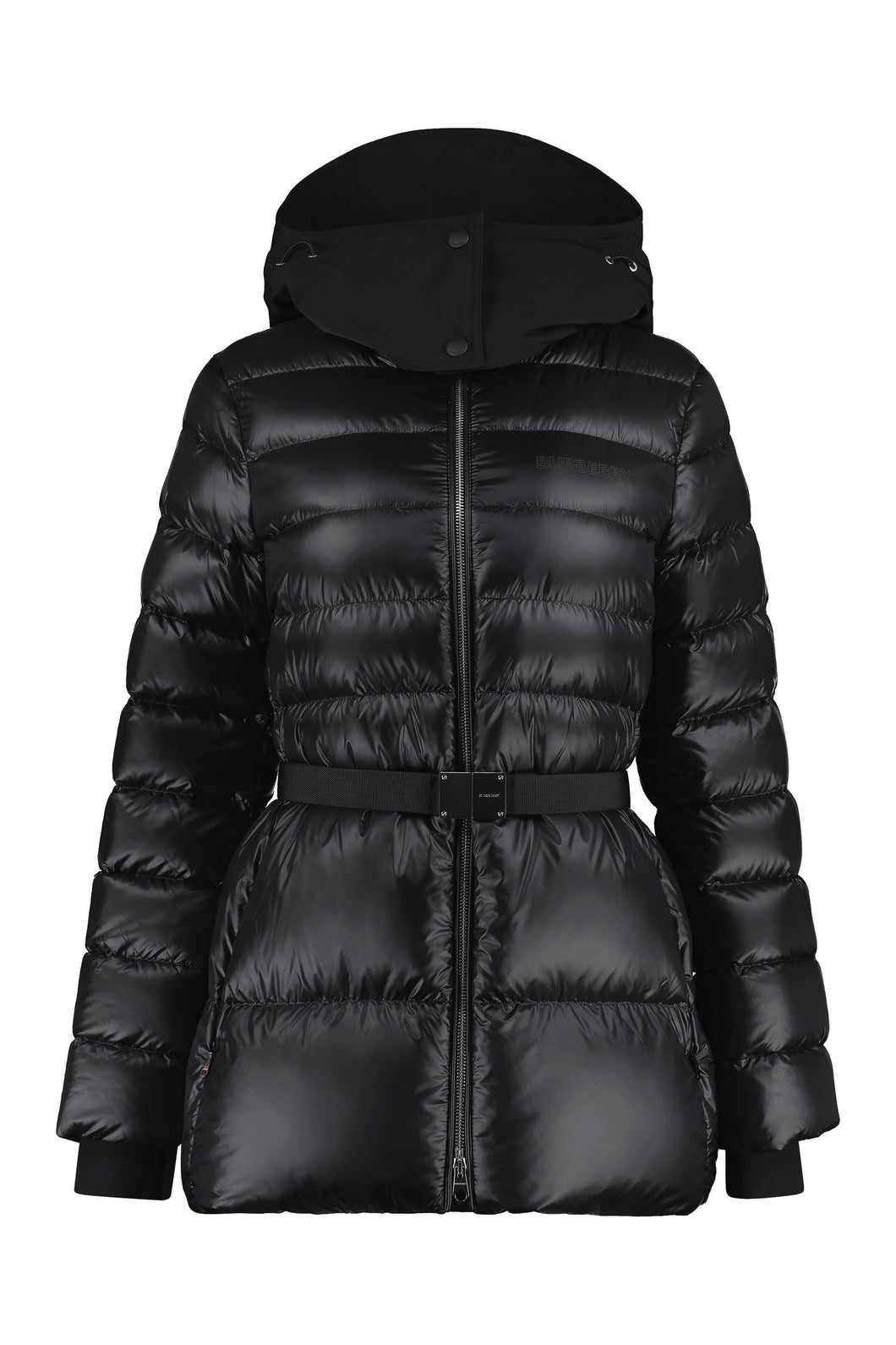 Hooded nylon down jacket