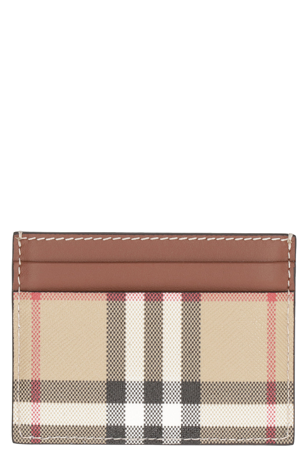 Checked motif card holder