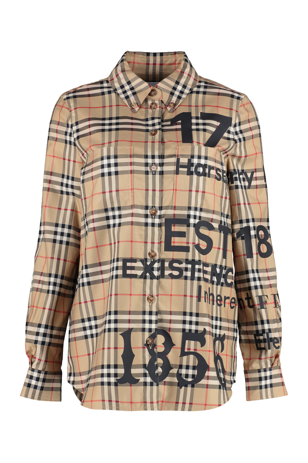 Check print cotton shirt