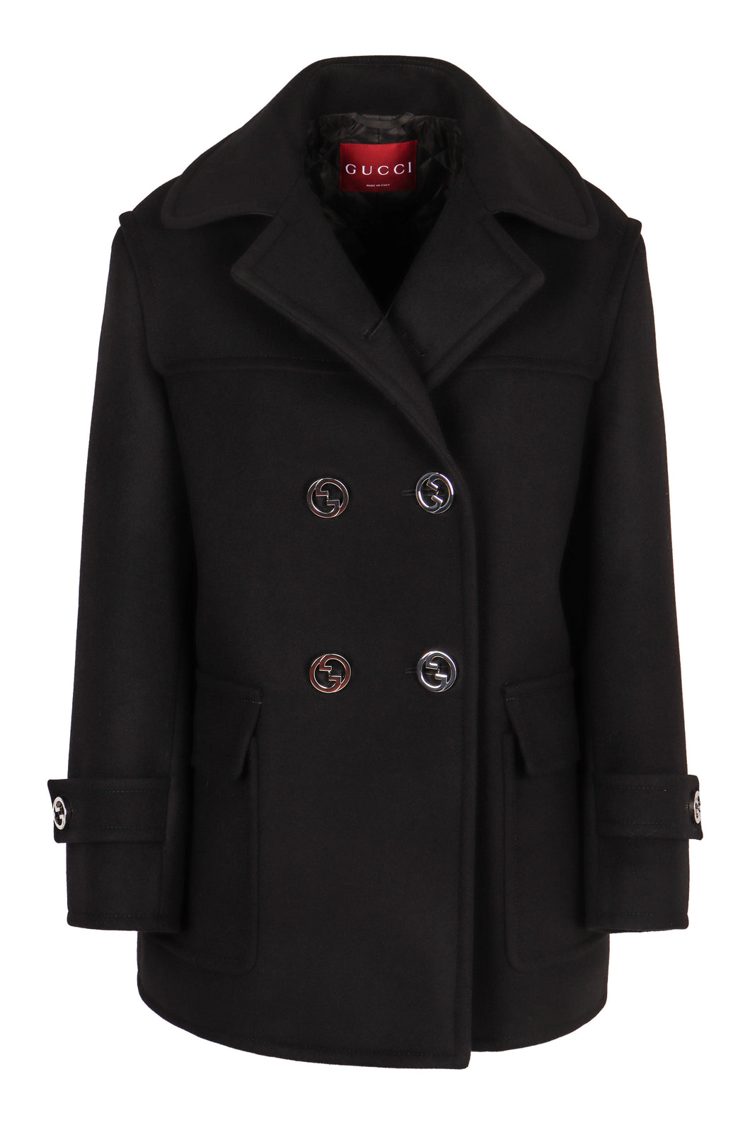 Double-breasted wool coat