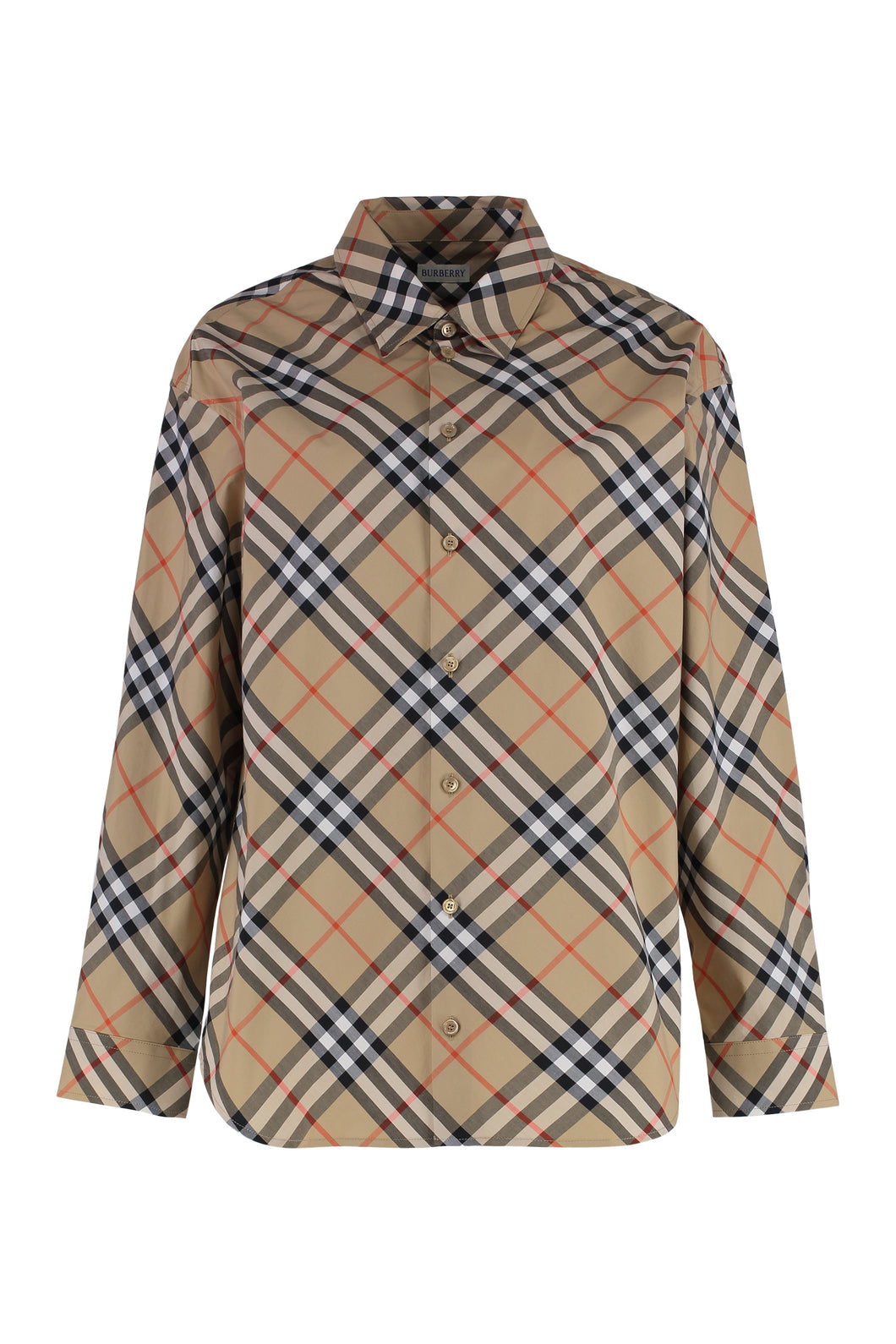 Check print cotton shirt