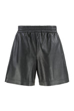 Load image into Gallery viewer, Leather shorts paired with jersey fabric
