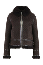Load image into Gallery viewer, Leather jacket in printed suede and shearling
