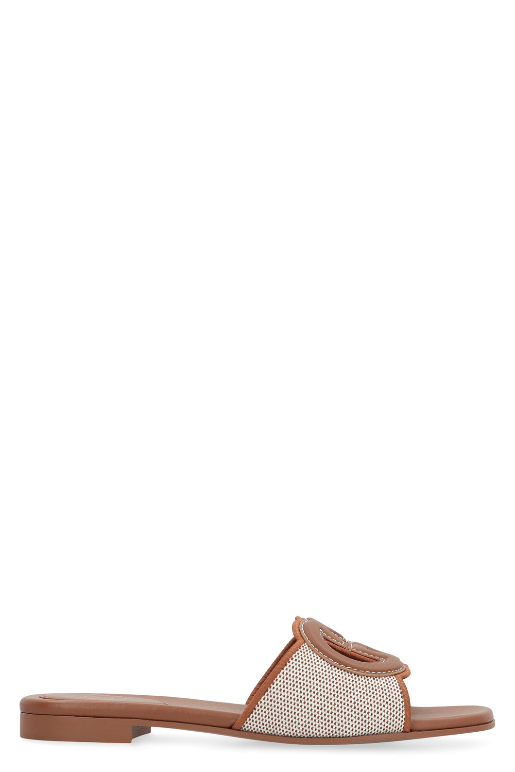 Leather and fabric slides