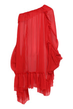 Load image into Gallery viewer, Oversized silk shirt with ruffles
