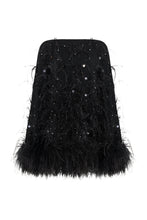 Load image into Gallery viewer, Mini dress with sequins and feathers
