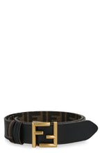 Load image into Gallery viewer, Leather and FF fabric reversible belt
