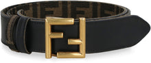 Load image into Gallery viewer, Leather and FF fabric reversible belt
